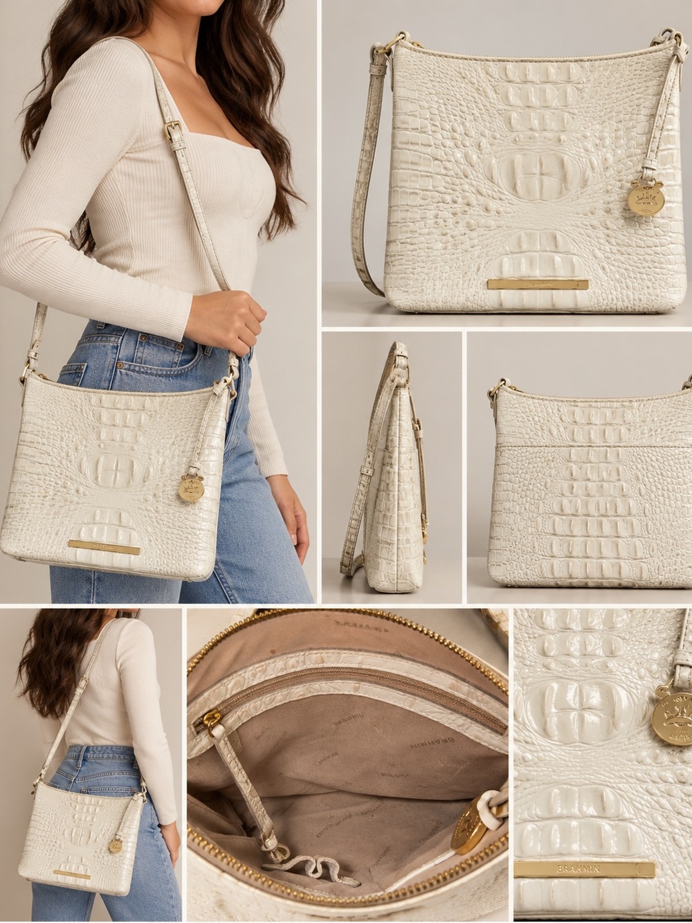 Brahmin Ivory Jody Crossbody